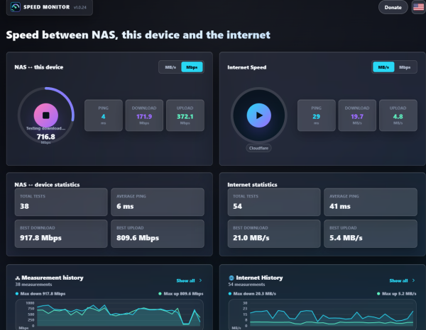Speed Monitor asustor NAS App